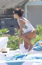 EVA LONGORIA in Swimsuit at a Pool in Marbella 07/10/2019