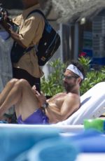 EVA LONGORIA in Swimsuit at a Pool in Marbella 07/10/2019