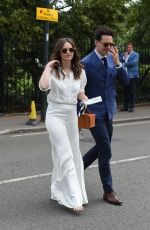 FELICITY JONES Arrives at 2019 Wimbledon Tennis Championships 07/08/2019