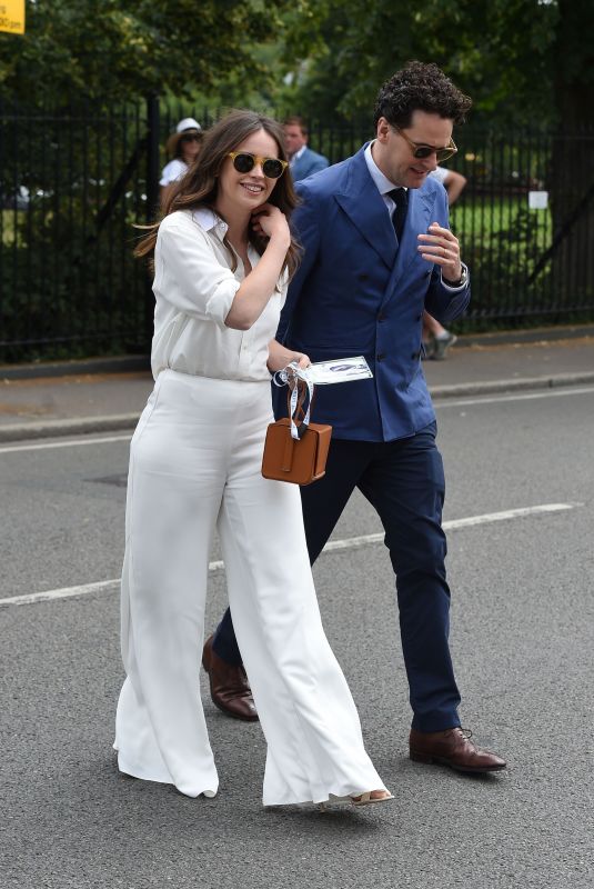 FELICITY JONES Arrives at 2019 Wimbledon Tennis Championships 07/08/2019