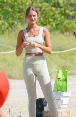 GEORGIA GIBBS Does Yoga at a Beach in Miami 07/14/2019
