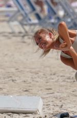 GEORGIA GIBBS Does Yoga at a Beach in Miami 07/14/2019