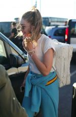 GIGI HADID Arrives at Airport in Mykonos 07/26/2019