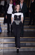 GIGI HADID Leaves Vogue Dinner in Paris 07/02/2019