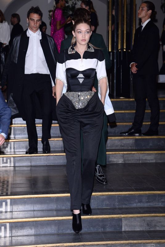 GIGI HADID Leaves Vogue Dinner in Paris 07/02/2019
