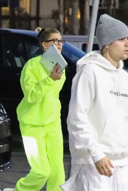 HAILEY and Justin BIEBER at a Hockey Game Practice in Los Angeles 07/02/2019