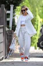 HAILEY BIEBER All in White Out in West Hollywood 07/28/2019