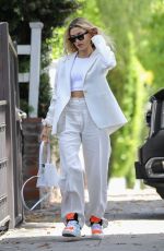 HAILEY BIEBER All in White Out in West Hollywood 07/28/2019