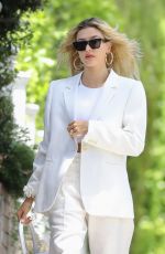 HAILEY BIEBER All in White Out in West Hollywood 07/28/2019