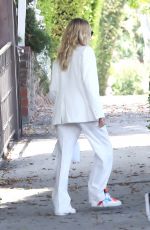 HAILEY BIEBER All in White Out in West Hollywood 07/28/2019