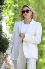 HAILEY BIEBER All in White Out in West Hollywood 07/28/2019