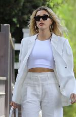 HAILEY BIEBER All in White Out in West Hollywood 07/28/2019
