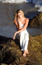 HAILEY BIEBER at a Photoshoot for Bare Minerals on the Beach in Malibu 07/23/2019