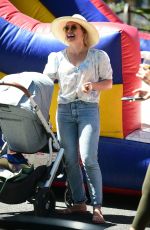 HILARY DUFF at a Farmers Market in Studio City 07/28/2019