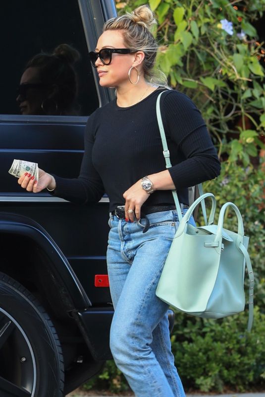 HILARY DUFF at Il Pastaio in Beverly Hills 07/08/2019