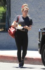 HILARY DUFF Leaves Pilates Class in Los Angeles 07/01/2019