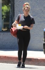 HILARY DUFF Leaves Pilates Class in Los Angeles 07/01/2019