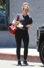 HILARY DUFF Leaves Pilates Class in Los Angeles 07/01/2019