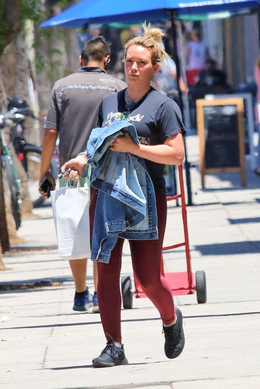 HILARY DUFF Out Shopping in Studio City 07/15/2019