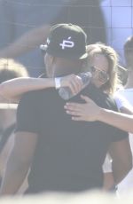 JAMIE FOXX and NINA DOBREV at Independence Day Party at Leonardo Dicaprio