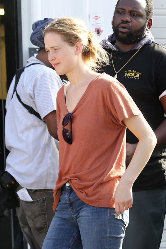 JENNIFER LAWRENCE on the Set of Untitled Soldier Project in New Orleans 07/22/2019