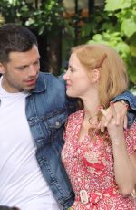 JESSICA CHASTAIN and SEBASTIAN STAN on the Set of 355 in Paris 07/10/2019