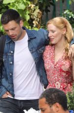 JESSICA CHASTAIN and SEBASTIAN STAN on the Set of 355 in Paris 07/10/2019