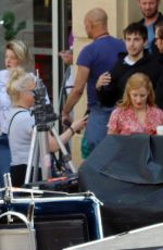 JESSICA CHASTAIN on the Set of 355 in Paris 07/10/2019