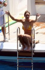 KATHARINE MCPHEE in Yellow Bikini at a Yacht in Capri 07/05/2019