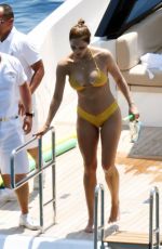 KATHARINE MCPHEE in Yellow Bikini at a Yacht in Capri 07/05/2019