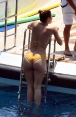 KATHARINE MCPHEE in Yellow Bikini at a Yacht in Capri 07/05/2019