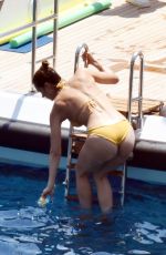 KATHARINE MCPHEE in Yellow Bikini at a Yacht in Capri 07/05/2019
