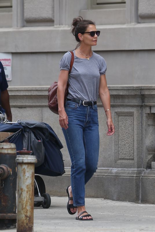KATIE HOLMES Out in New York 07/17/2019
