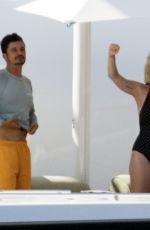 KATY PERRY in Swimsuit at a Boat in Mallorca 07/24/2019