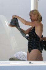 KATY PERRY in Swimsuit at a Boat in Mallorca 07/24/2019