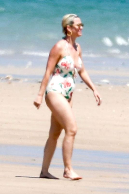 KATY PERRY in Swimsuit on the Beach in Ile de Re 07/08/2019