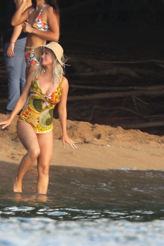 KATY PERRY in Swimsuit on the Set of Her New Music Video at a Beach in Hawaii 07/01/2019