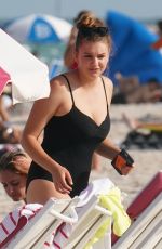 KELSEY MERRITT in Swimsuit on the Beach in Miami 07/14/2019