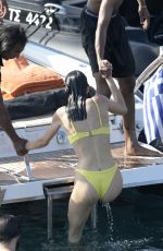 KENDALL JENNER in Yellow Bikini at Mykonos Island 07/08/2019