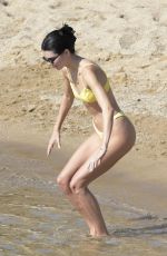 KENDALL JENNER in Yellow Bikini at Mykonos Island 07/08/2019
