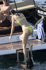 KENDALL JENNER in Yellow Bikini at Mykonos Island 07/08/2019