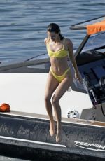 KENDALL JENNER in Yellow Bikini at Mykonos Island 07/08/2019