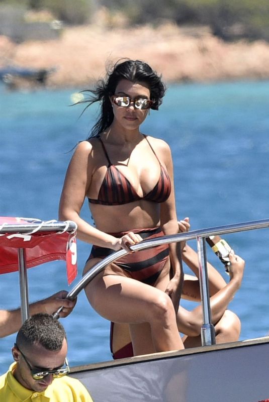 KOURTNEY KARDASHIAN in Bikini a Yacht in Sardinia 07/30/2019