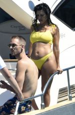 KOURTNEY KARDASHIAN in Yellow Bikini at a Yacht in Corsica 07/26/2019