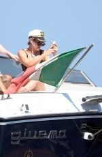 KRISTEN STEWART and STELLA MAXWELL in Bikinis at a Boat in Italy 07/17/2019