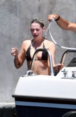 KRISTEN STEWART in Bikini at a Boat at Amalfi Coast 07/14/2019