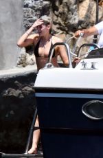 KRISTEN STEWART in Bikini at a Boat at Amalfi Coast 07/14/2019
