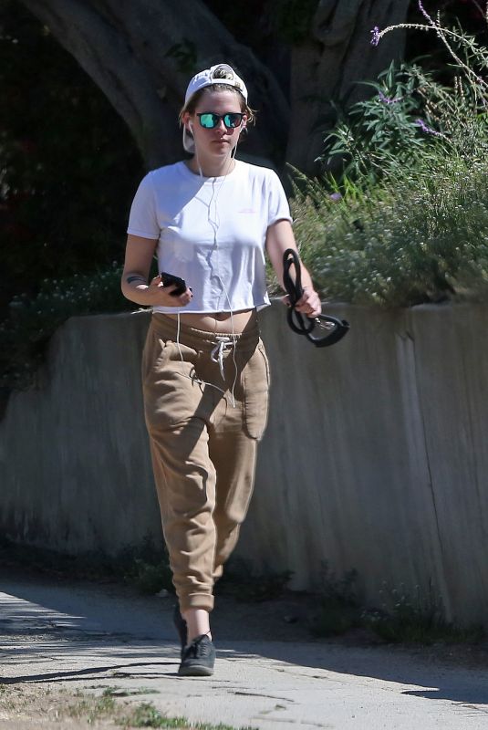 KRISTEN STEWART Out with her Dog in Los Feliz 07/24/2019