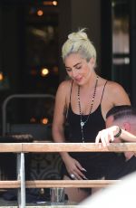 LADY GAGA and Dan Horton at a Restaurant in Los Angeles 07/28/2019