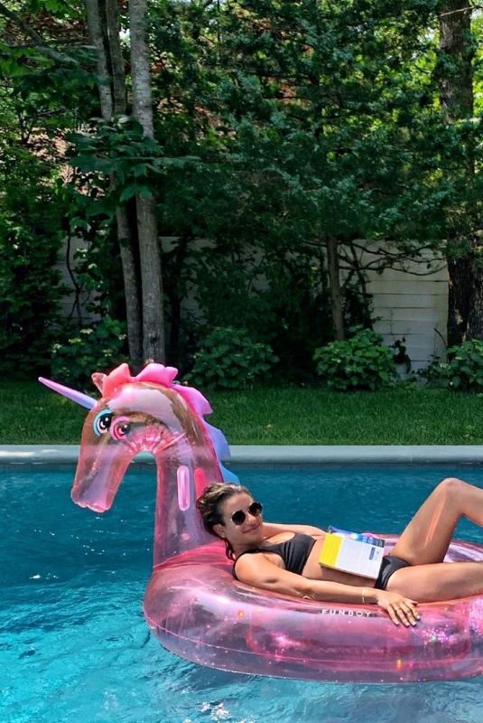 LEA MICHELE in Bikini at Inflatable Unicorne – Instagram Picture 06/29/2019